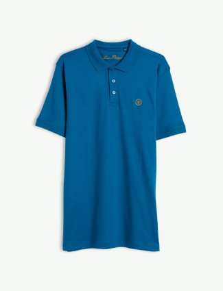 Louis Philippe royal blue half sleeve t shirt