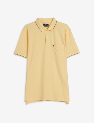 Louis Philippe yellow plain polo t shirt