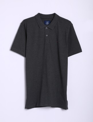LP charcoal grey plain cotton t shirt