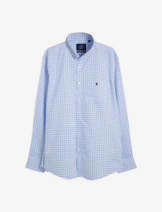 LP light blue checks slim fit shirt