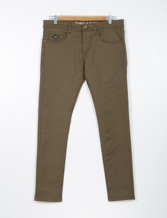 Mad O Wat solid slim fit jeans in khaki