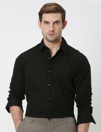 MUFTI black plain full sleeves shirt