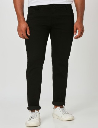 Mufti black solid narrow jeans