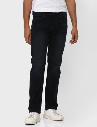 Mufti black washed straight fit jeans
