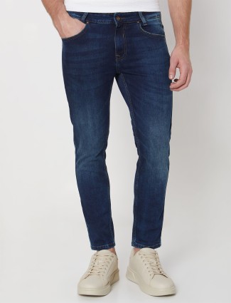 Mufti dark blue ankle length jeans