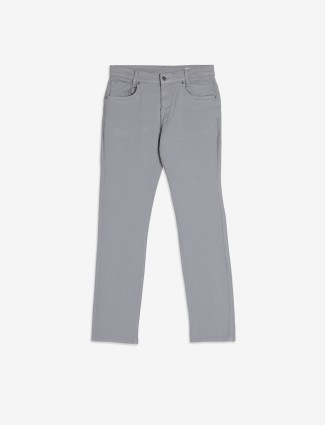 MUFTI grey solid super slim fit jeans