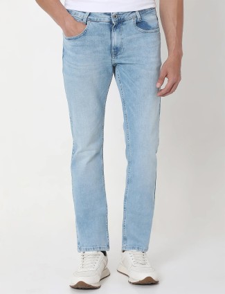 MUFTI light blue washed slim fit jeans
