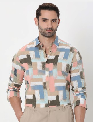 MUFTI multi color cotton shirt