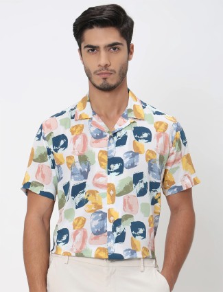 MUFTI multi printed cotton casual shirt