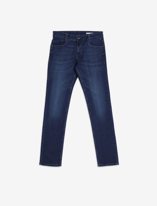 MUFTI navy narrow washed jeans