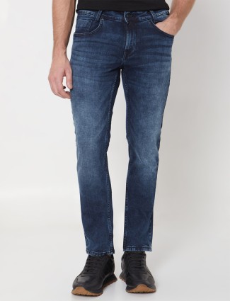 Mufti navy washed super slim fit jeans