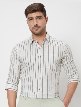 MUFTI off-white stripe cotton shirt