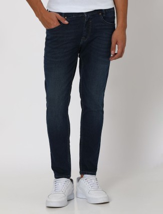 Mufti washed dark navy ankle length jeans
