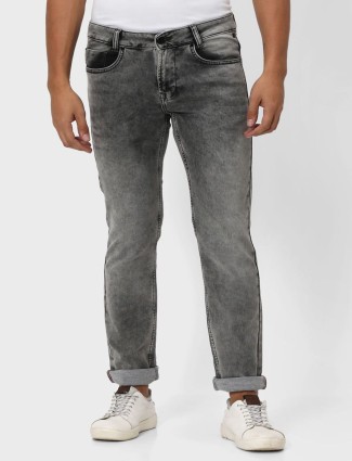 Mufti washed super grey slim fit jeans