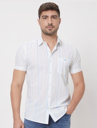 MUFTI white cotton stripe shirt