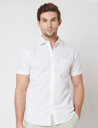 MUFTI white linen cotton shirt