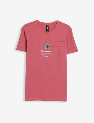 Mymera coral pink printed t shirt