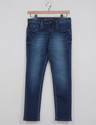 Nostrum blue colored washed jeans