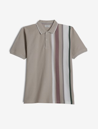 OCTAVE beige stripe cotton t-shirt