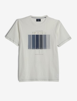 OCTAVE cotton off-white printed t-shirt
