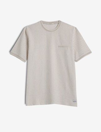 OCTAVE cream stripe cotton t-shirt