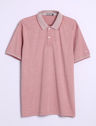 Octave pink cotton half sleeves t shirt