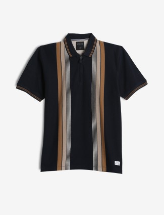 OCTAVE stripe cotton navy t-shirt