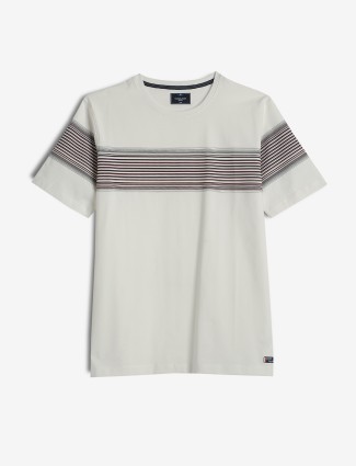 OCTAVE white stripe half sleeve t-shirt