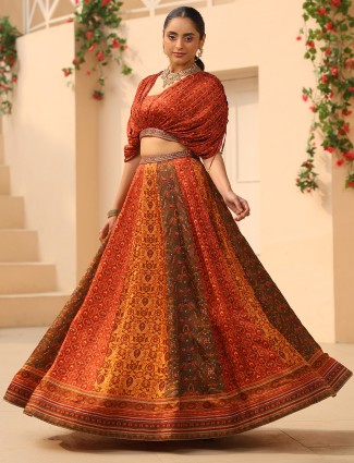 Women's Organza Printed Lehenga With Sequence Blouse For Party Wear –  Cygnus Fashion
