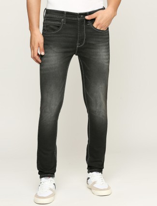 Pepe Jeans black mid rise regular fit jeans
