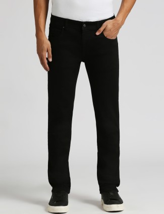 PEPE JEANS black solid denim casual jeans