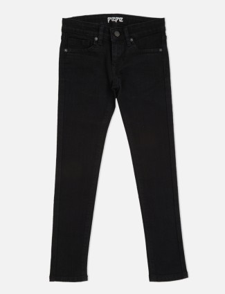 Pepe Jeans black solid girls jeans
