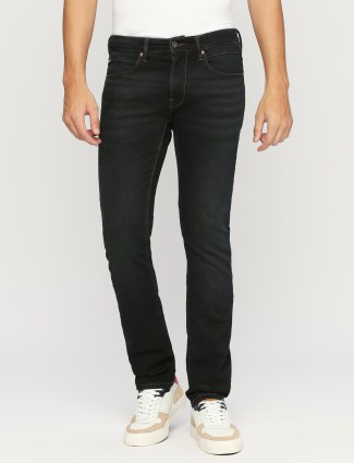 Pepe Jeans black solid mid rise slim fit jeans
