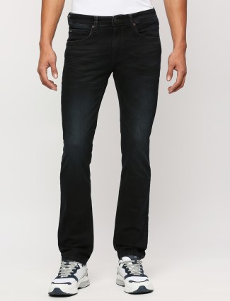 Pepe Jeans black washed mid rise slim fit jeans