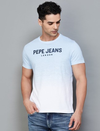 PEPE JEANS blue and white shaded t-shirt