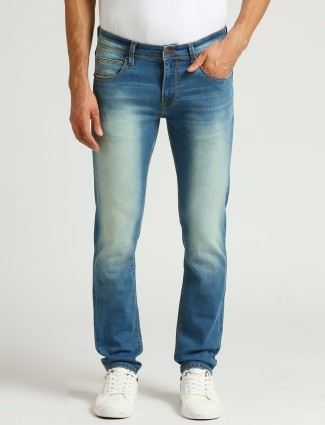 PEPE JEANS blue slim tapered washed jeans