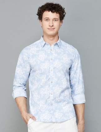 PEPE JEANS light blue full sleeve cotton shirt