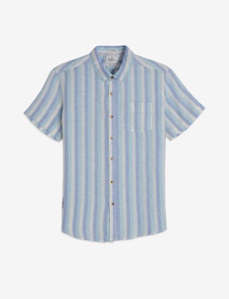 PEPE JEANS light blue stripe cotton shirt