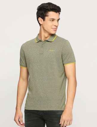PEPE JEANS olive polo neck t-shirt