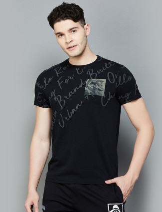PEPE JEANS printed black round neck t-shirt