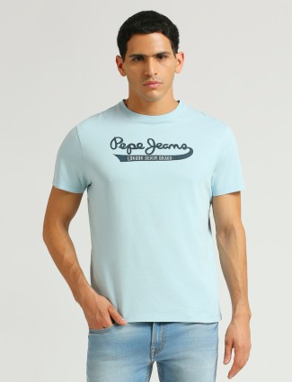 PEPE JEANS round neck sky blue t-shirt