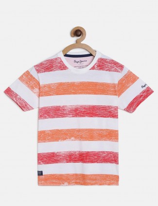 Pepe Jeans stripe red and orange t-shirt