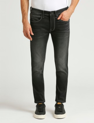 PEPE JEANS washed black ankle fit jeans