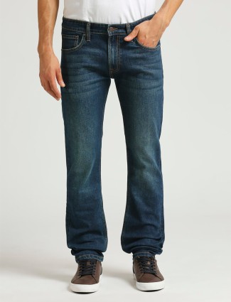 PEPE JEANS washed dark blue slim fit jeans