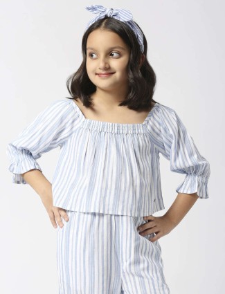 Pepe Jeans white and blue stripe top