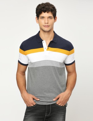 Pepe Jeans white and yellow stripe t shirt
