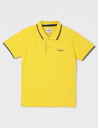 PEPE JEANS yellow cotton polo t-shirt