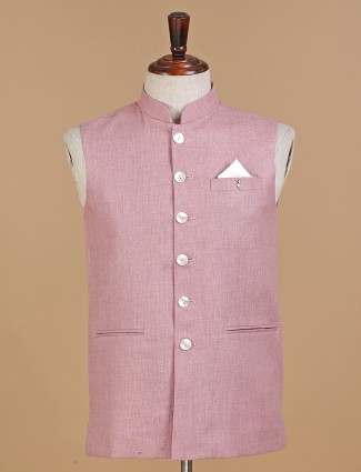 Pink plain silk waistcoat