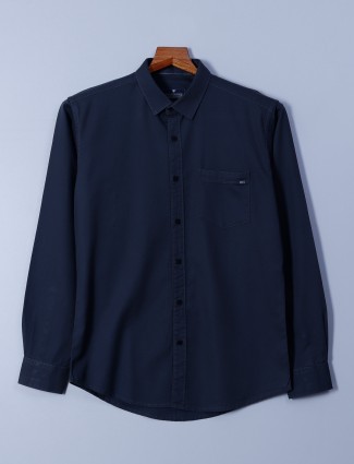 Pioneer charcoal gey plain cotton shirt
