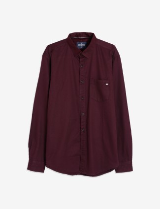 Pioneer cotton wine plain shirt
